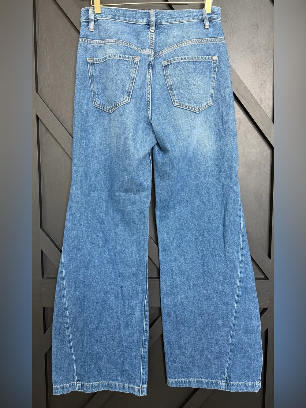 FRAME Le Baggy Palazzo Jeans in Seafarer, Size 26 - Picture 10 of 13